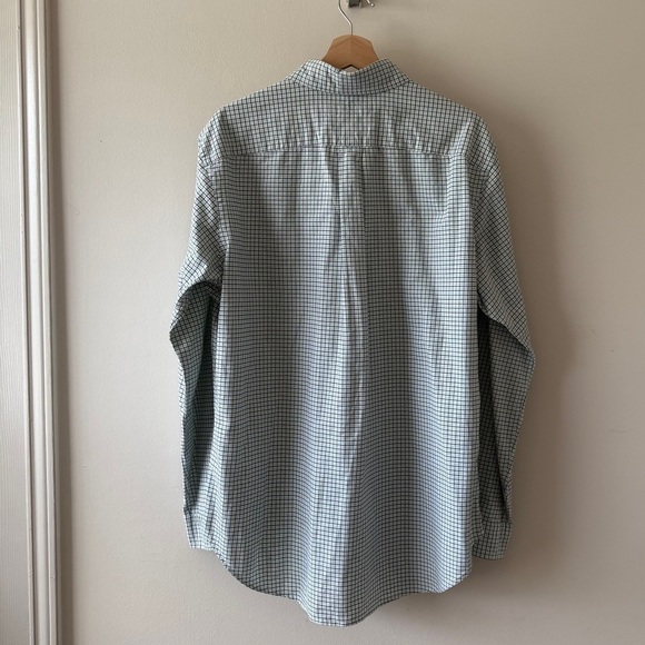 Ralph Lauren Classic Fit Button-Down Shirt Green Navy Check – Size L - Picture 5 of 9